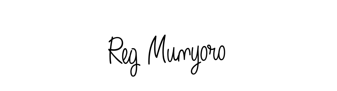 Use a signature maker to create a handwritten signature online. With this signature software, you can design (Angelique-Rose-font-FFP) your own signature for name Reg Munyoro. Reg Munyoro signature style 5 images and pictures png