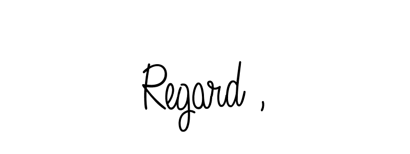 How to make Regard , name signature. Use Angelique-Rose-font-FFP style for creating short signs online. This is the latest handwritten sign. Regard , signature style 5 images and pictures png