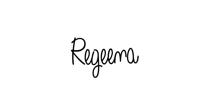 Make a beautiful signature design for name Regeena. With this signature (Angelique-Rose-font-FFP) style, you can create a handwritten signature for free. Regeena signature style 5 images and pictures png
