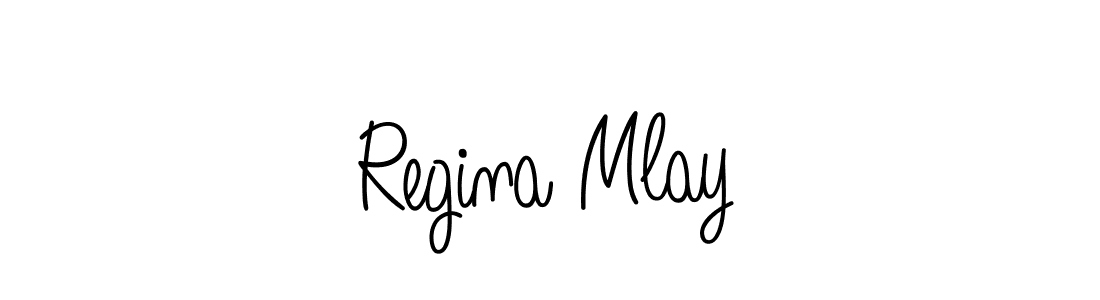 Regina Mlay stylish signature style. Best Handwritten Sign (Angelique-Rose-font-FFP) for my name. Handwritten Signature Collection Ideas for my name Regina Mlay. Regina Mlay signature style 5 images and pictures png
