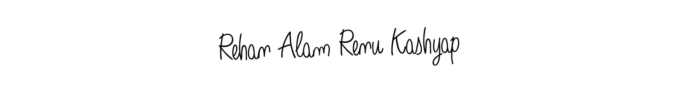 Create a beautiful signature design for name Rehan Alam Renu Kashyap. With this signature (Angelique-Rose-font-FFP) fonts, you can make a handwritten signature for free. Rehan Alam Renu Kashyap signature style 5 images and pictures png
