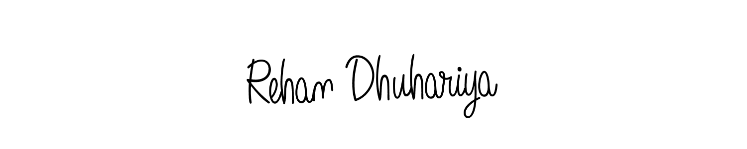 You should practise on your own different ways (Angelique-Rose-font-FFP) to write your name (Rehan Dhuhariya) in signature. don't let someone else do it for you. Rehan Dhuhariya signature style 5 images and pictures png