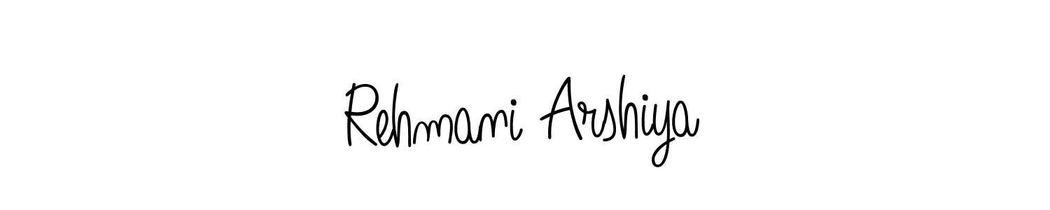 How to make Rehmani Arshiya name signature. Use Angelique-Rose-font-FFP style for creating short signs online. This is the latest handwritten sign. Rehmani Arshiya signature style 5 images and pictures png