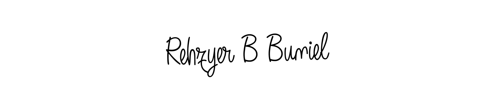 Create a beautiful signature design for name Rehzyer B Buniel. With this signature (Angelique-Rose-font-FFP) fonts, you can make a handwritten signature for free. Rehzyer B Buniel signature style 5 images and pictures png