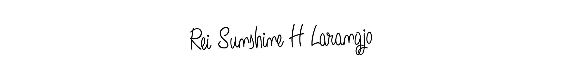 The best way (Angelique-Rose-font-FFP) to make a short signature is to pick only two or three words in your name. The name Rei Sunshine H Larangjo include a total of six letters. For converting this name. Rei Sunshine H Larangjo signature style 5 images and pictures png