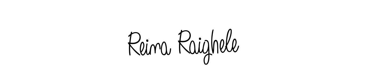 Make a beautiful signature design for name Reina Raighele. With this signature (Angelique-Rose-font-FFP) style, you can create a handwritten signature for free. Reina Raighele signature style 5 images and pictures png