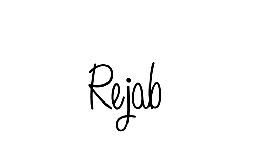 Rejab stylish signature style. Best Handwritten Sign (Angelique-Rose-font-FFP) for my name. Handwritten Signature Collection Ideas for my name Rejab. Rejab signature style 5 images and pictures png