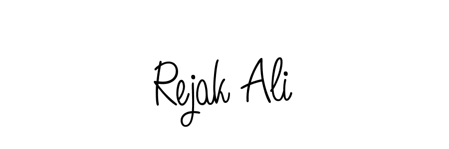 You should practise on your own different ways (Angelique-Rose-font-FFP) to write your name (Rejak Ali) in signature. don't let someone else do it for you. Rejak Ali signature style 5 images and pictures png