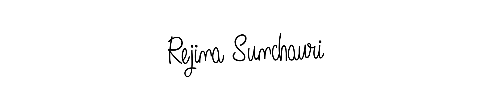 Rejina Sunchauri stylish signature style. Best Handwritten Sign (Angelique-Rose-font-FFP) for my name. Handwritten Signature Collection Ideas for my name Rejina Sunchauri. Rejina Sunchauri signature style 5 images and pictures png