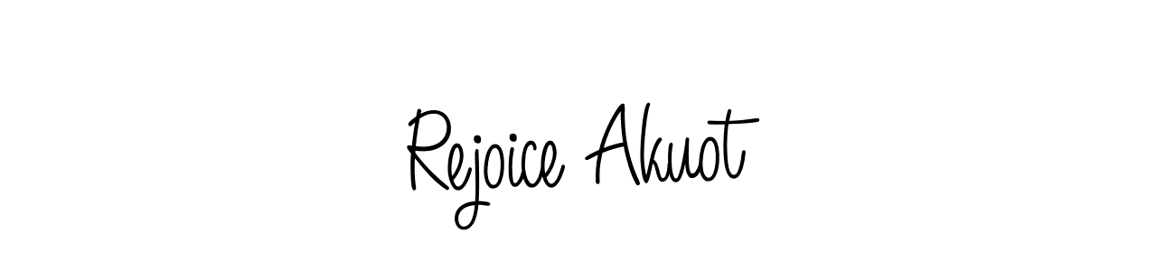 The best way (Angelique-Rose-font-FFP) to make a short signature is to pick only two or three words in your name. The name Rejoice Akuot include a total of six letters. For converting this name. Rejoice Akuot signature style 5 images and pictures png