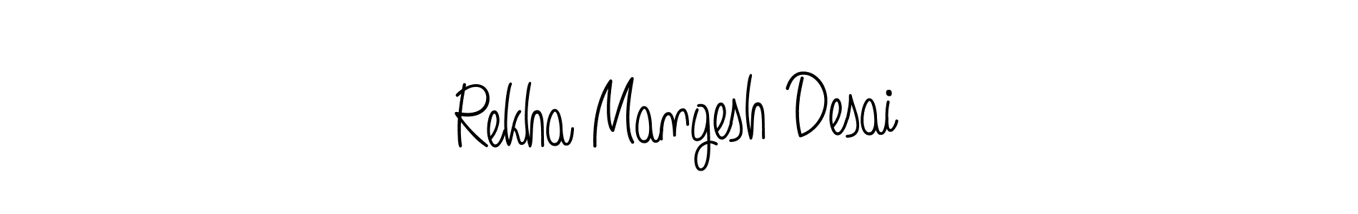 This is the best signature style for the Rekha Mangesh Desai name. Also you like these signature font (Angelique-Rose-font-FFP). Mix name signature. Rekha Mangesh Desai signature style 5 images and pictures png