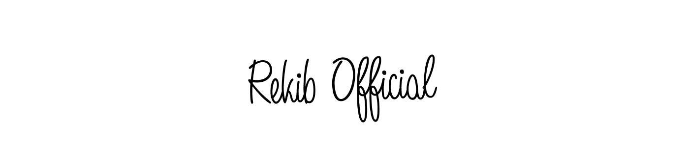 Use a signature maker to create a handwritten signature online. With this signature software, you can design (Angelique-Rose-font-FFP) your own signature for name Rekib Official. Rekib Official signature style 5 images and pictures png