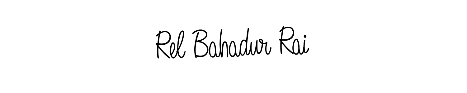 Make a beautiful signature design for name Rel Bahadur Rai. With this signature (Angelique-Rose-font-FFP) style, you can create a handwritten signature for free. Rel Bahadur Rai signature style 5 images and pictures png