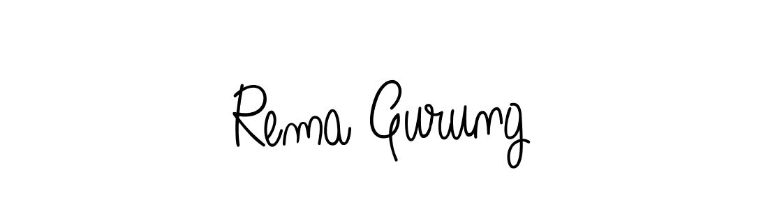 You should practise on your own different ways (Angelique-Rose-font-FFP) to write your name (Rema Gurung) in signature. don't let someone else do it for you. Rema Gurung signature style 5 images and pictures png