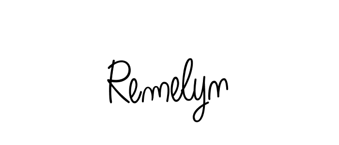 Remelyn stylish signature style. Best Handwritten Sign (Angelique-Rose-font-FFP) for my name. Handwritten Signature Collection Ideas for my name Remelyn. Remelyn signature style 5 images and pictures png