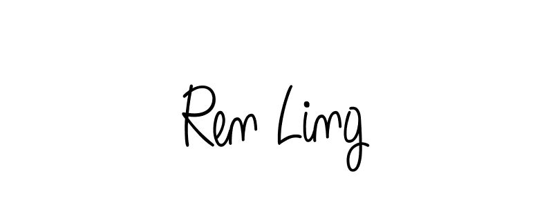 How to make Ren Ling name signature. Use Angelique-Rose-font-FFP style for creating short signs online. This is the latest handwritten sign. Ren Ling signature style 5 images and pictures png