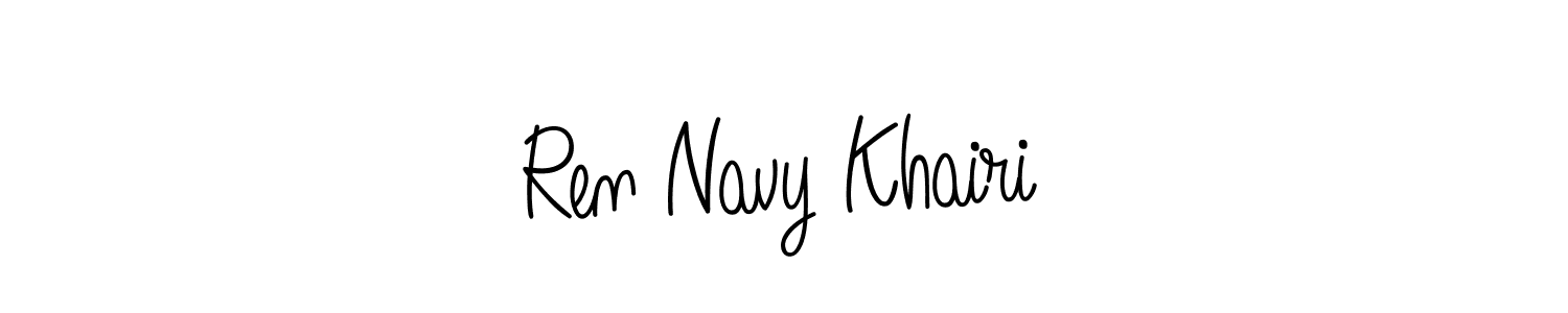 You should practise on your own different ways (Angelique-Rose-font-FFP) to write your name (Ren Navy Khairi) in signature. don't let someone else do it for you. Ren Navy Khairi signature style 5 images and pictures png