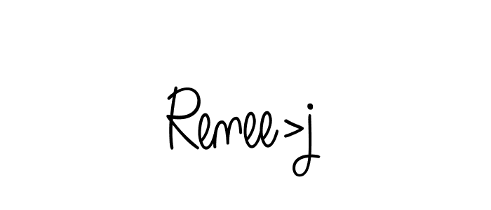 The best way (Angelique-Rose-font-FFP) to make a short signature is to pick only two or three words in your name. The name Renee>j include a total of six letters. For converting this name. Renee>j signature style 5 images and pictures png