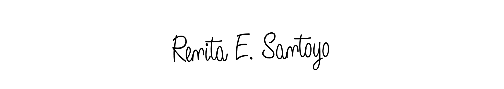 Angelique-Rose-font-FFP is a professional signature style that is perfect for those who want to add a touch of class to their signature. It is also a great choice for those who want to make their signature more unique. Get Renita E. Santoyo name to fancy signature for free. Renita E. Santoyo signature style 5 images and pictures png