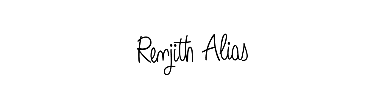 The best way (Angelique-Rose-font-FFP) to make a short signature is to pick only two or three words in your name. The name Renjith Alias include a total of six letters. For converting this name. Renjith Alias signature style 5 images and pictures png