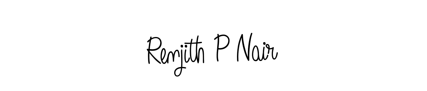 How to make Renjith P Nair name signature. Use Angelique-Rose-font-FFP style for creating short signs online. This is the latest handwritten sign. Renjith P Nair signature style 5 images and pictures png