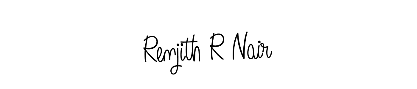 You should practise on your own different ways (Angelique-Rose-font-FFP) to write your name (Renjith R Nair) in signature. don't let someone else do it for you. Renjith R Nair signature style 5 images and pictures png