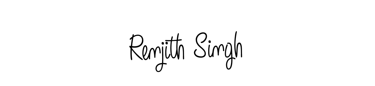 You should practise on your own different ways (Angelique-Rose-font-FFP) to write your name (Renjith Singh) in signature. don't let someone else do it for you. Renjith Singh signature style 5 images and pictures png