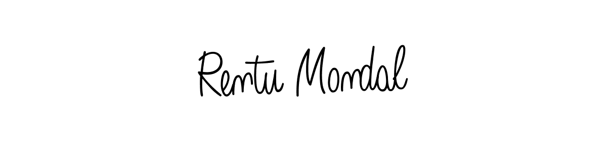 Use a signature maker to create a handwritten signature online. With this signature software, you can design (Angelique-Rose-font-FFP) your own signature for name Rentu Mondal. Rentu Mondal signature style 5 images and pictures png