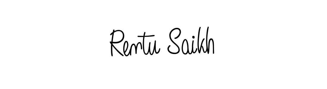 Use a signature maker to create a handwritten signature online. With this signature software, you can design (Angelique-Rose-font-FFP) your own signature for name Rentu Saikh. Rentu Saikh signature style 5 images and pictures png