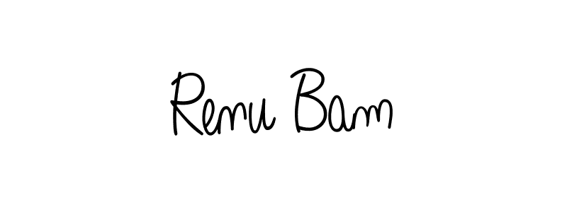 How to make Renu Bam name signature. Use Angelique-Rose-font-FFP style for creating short signs online. This is the latest handwritten sign. Renu Bam signature style 5 images and pictures png