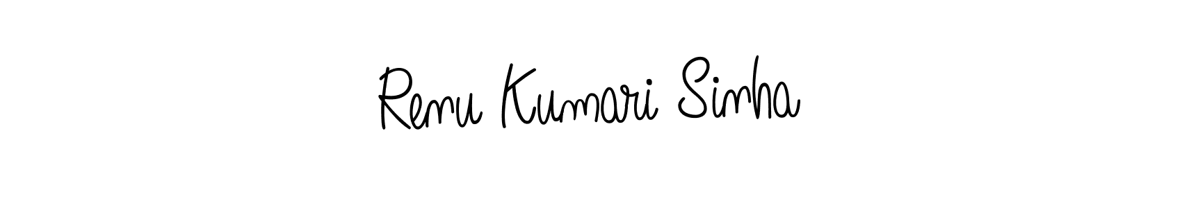Make a beautiful signature design for name Renu Kumari Sinha. With this signature (Angelique-Rose-font-FFP) style, you can create a handwritten signature for free. Renu Kumari Sinha signature style 5 images and pictures png