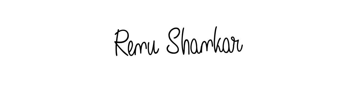 You should practise on your own different ways (Angelique-Rose-font-FFP) to write your name (Renu Shankar) in signature. don't let someone else do it for you. Renu Shankar signature style 5 images and pictures png