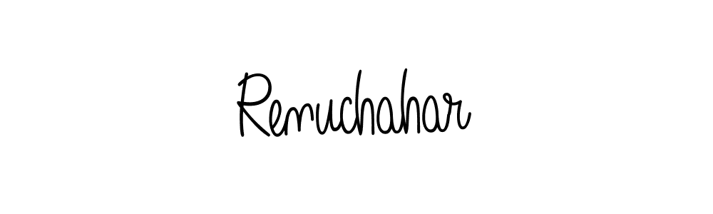 Use a signature maker to create a handwritten signature online. With this signature software, you can design (Angelique-Rose-font-FFP) your own signature for name Renuchahar. Renuchahar signature style 5 images and pictures png