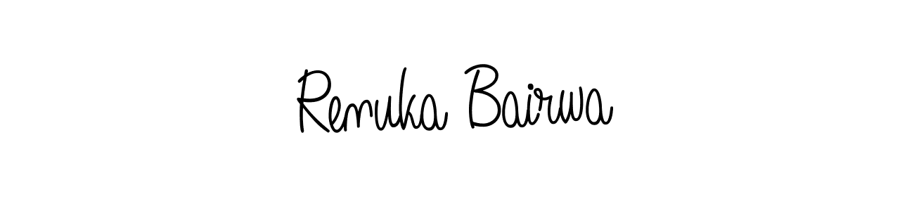 Make a beautiful signature design for name Renuka Bairwa. With this signature (Angelique-Rose-font-FFP) style, you can create a handwritten signature for free. Renuka Bairwa signature style 5 images and pictures png