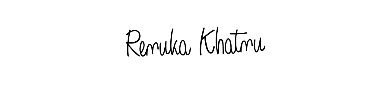 The best way (Angelique-Rose-font-FFP) to make a short signature is to pick only two or three words in your name. The name Renuka Khatnu include a total of six letters. For converting this name. Renuka Khatnu signature style 5 images and pictures png