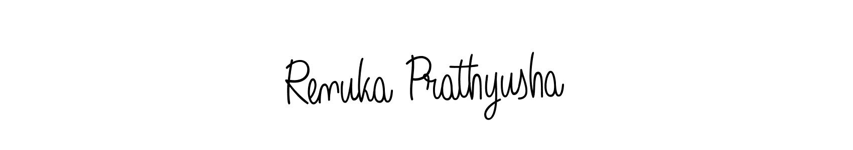 Make a beautiful signature design for name Renuka Prathyusha. With this signature (Angelique-Rose-font-FFP) style, you can create a handwritten signature for free. Renuka Prathyusha signature style 5 images and pictures png