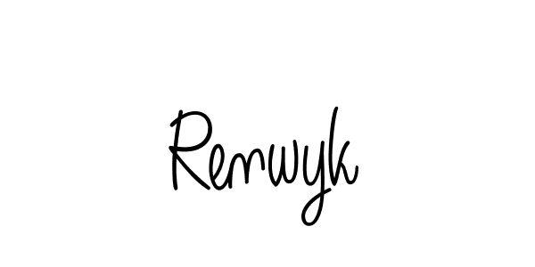 The best way (Angelique-Rose-font-FFP) to make a short signature is to pick only two or three words in your name. The name Renwyk include a total of six letters. For converting this name. Renwyk signature style 5 images and pictures png