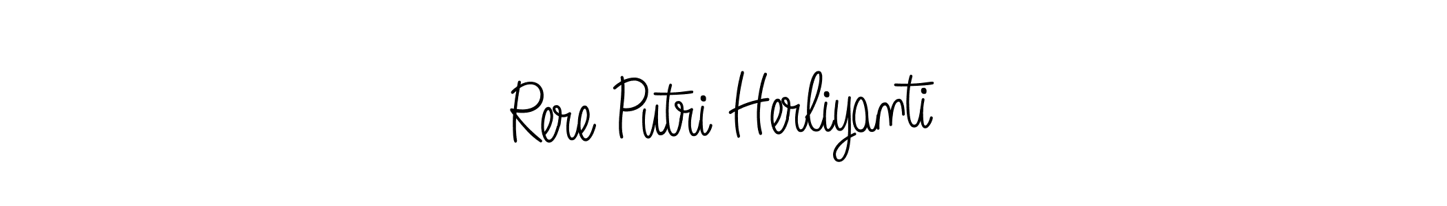 Design your own signature with our free online signature maker. With this signature software, you can create a handwritten (Angelique-Rose-font-FFP) signature for name Rere Putri Herliyanti. Rere Putri Herliyanti signature style 5 images and pictures png