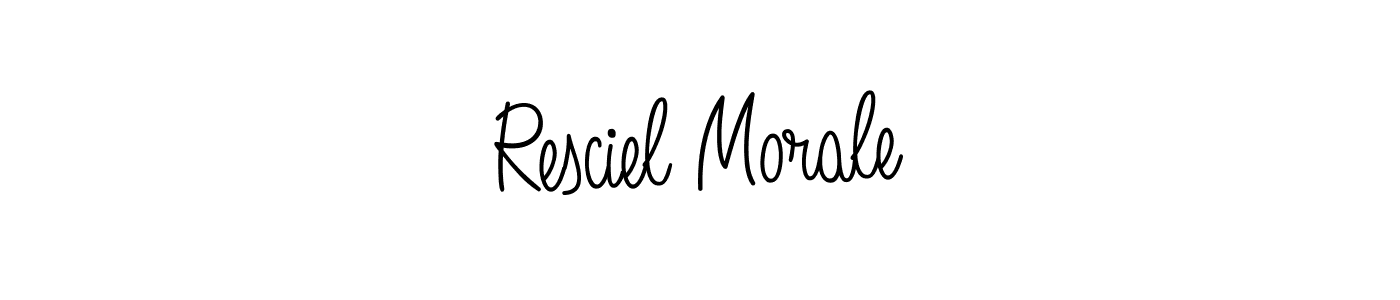 Check out images of Autograph of Resciel Morale name. Actor Resciel Morale Signature Style. Angelique-Rose-font-FFP is a professional sign style online. Resciel Morale signature style 5 images and pictures png