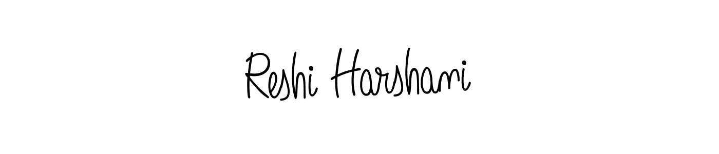 How to make Reshi Harshani name signature. Use Angelique-Rose-font-FFP style for creating short signs online. This is the latest handwritten sign. Reshi Harshani signature style 5 images and pictures png