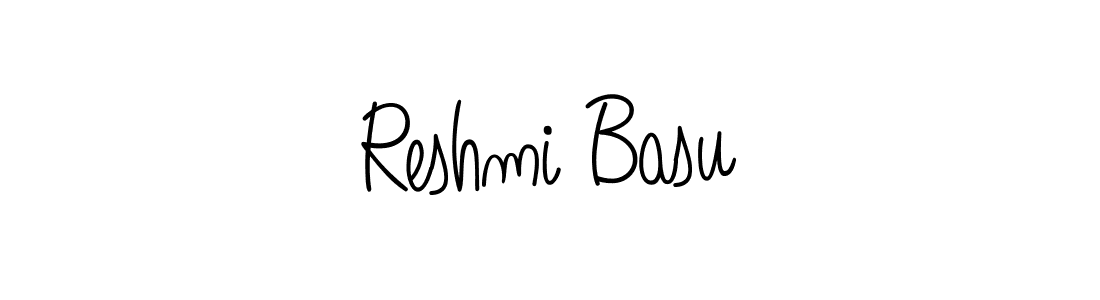 You should practise on your own different ways (Angelique-Rose-font-FFP) to write your name (Reshmi Basu) in signature. don't let someone else do it for you. Reshmi Basu signature style 5 images and pictures png