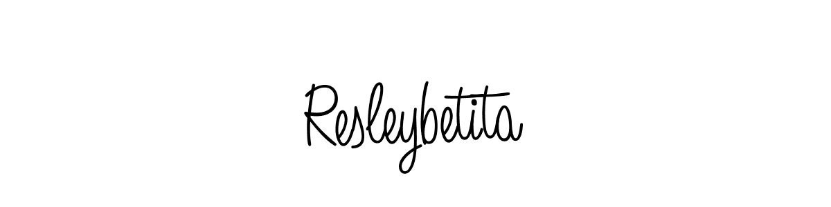 The best way (Angelique-Rose-font-FFP) to make a short signature is to pick only two or three words in your name. The name Resleybetita include a total of six letters. For converting this name. Resleybetita signature style 5 images and pictures png