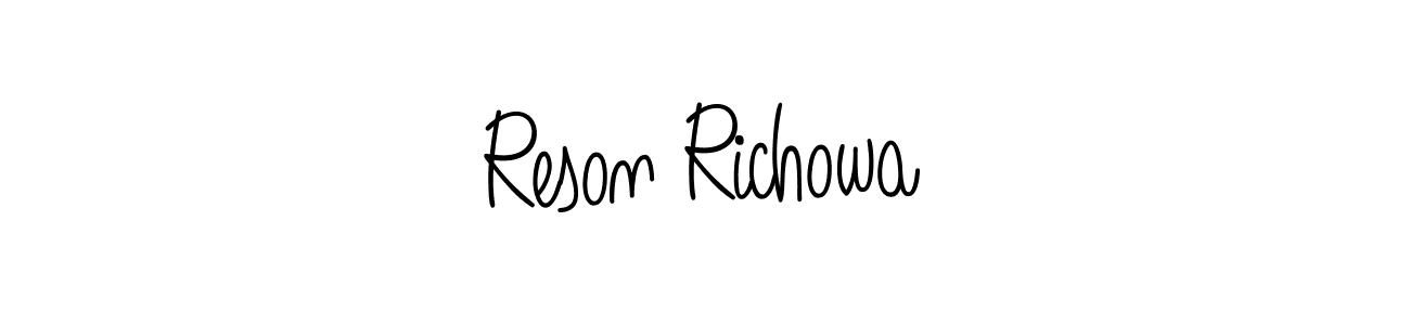 Create a beautiful signature design for name Reson Richowa. With this signature (Angelique-Rose-font-FFP) fonts, you can make a handwritten signature for free. Reson Richowa signature style 5 images and pictures png