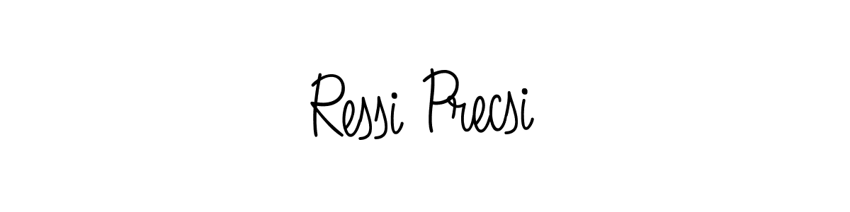 Use a signature maker to create a handwritten signature online. With this signature software, you can design (Angelique-Rose-font-FFP) your own signature for name Ressi Precsi. Ressi Precsi signature style 5 images and pictures png