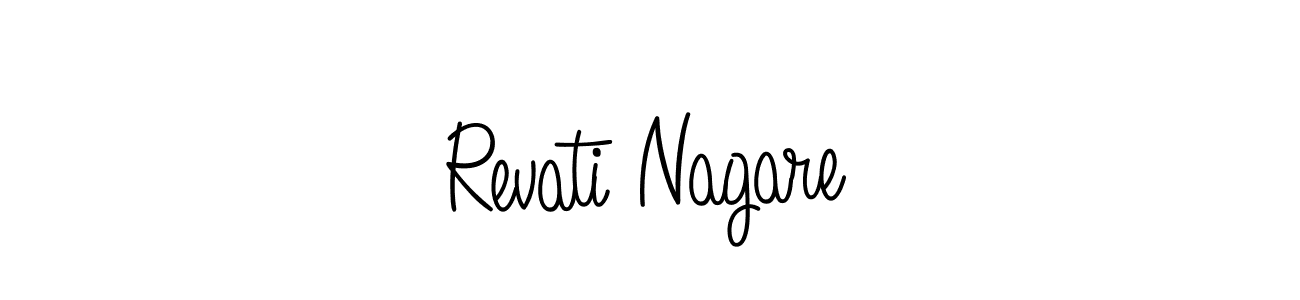The best way (Angelique-Rose-font-FFP) to make a short signature is to pick only two or three words in your name. The name Revati Nagare include a total of six letters. For converting this name. Revati Nagare signature style 5 images and pictures png