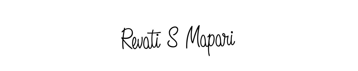 The best way (Angelique-Rose-font-FFP) to make a short signature is to pick only two or three words in your name. The name Revati S Mapari include a total of six letters. For converting this name. Revati S Mapari signature style 5 images and pictures png