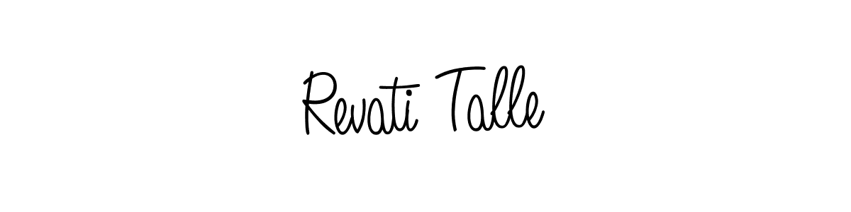 The best way (Angelique-Rose-font-FFP) to make a short signature is to pick only two or three words in your name. The name Revati Talle include a total of six letters. For converting this name. Revati Talle signature style 5 images and pictures png