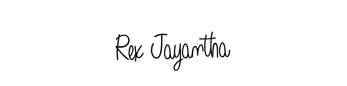 Use a signature maker to create a handwritten signature online. With this signature software, you can design (Angelique-Rose-font-FFP) your own signature for name Rex Jayantha. Rex Jayantha signature style 5 images and pictures png
