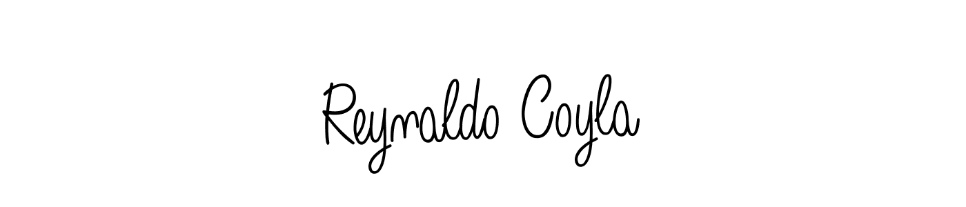 You should practise on your own different ways (Angelique-Rose-font-FFP) to write your name (Reynaldo Coyla) in signature. don't let someone else do it for you. Reynaldo Coyla signature style 5 images and pictures png