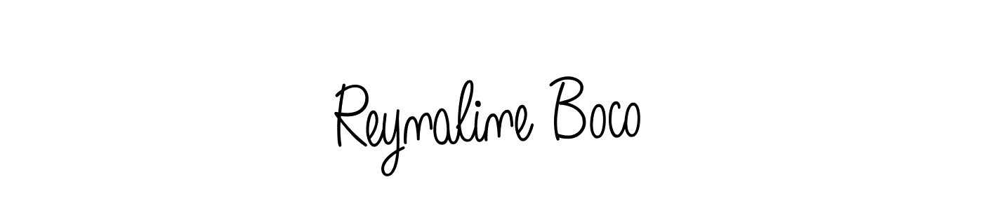 Create a beautiful signature design for name Reynaline Boco. With this signature (Angelique-Rose-font-FFP) fonts, you can make a handwritten signature for free. Reynaline Boco signature style 5 images and pictures png